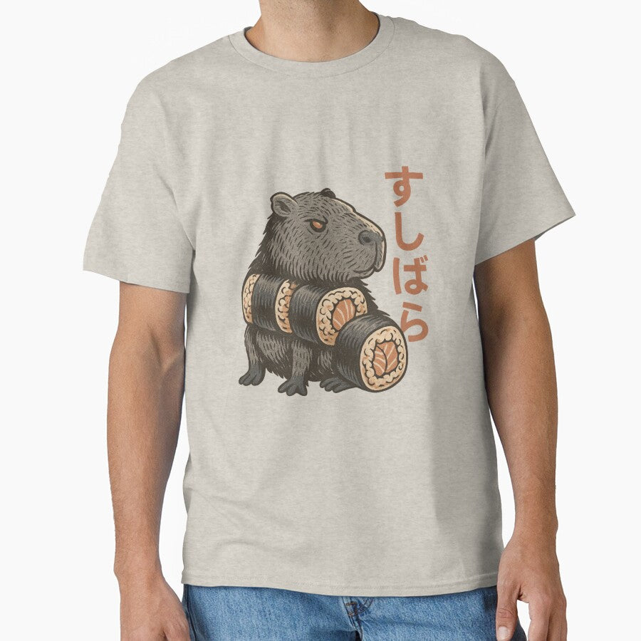 Sushi-Stuffed Capybara – Chill on the Outside, Flavor on the Inside by Capybarastore_77 T-Shirts, Hoodie,... (Image 1)