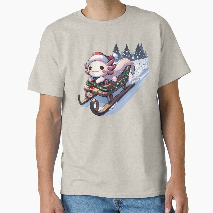 Axolotl Christmas Sleigh by Mekone T-Shirts, Hoodie, Sweatshirt | BlankRebels.com (Image 1)