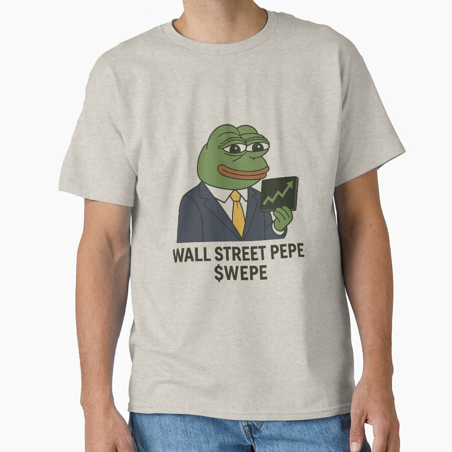 Wall Street Pepe Token – $WEPE Meme Design by Bratak T-Shirts, Hoodie, Sweatshirt | BlankRebels.com (Image 1)