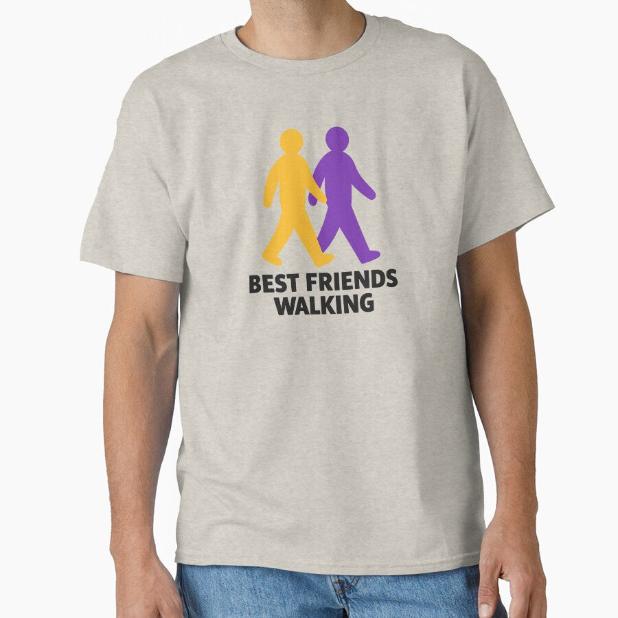 Best Friends Walking Minimalist Friendship Gift by xmoudx T-Shirts, Hoodie, Sweatshirt | BlankRebels.com (Image 1)