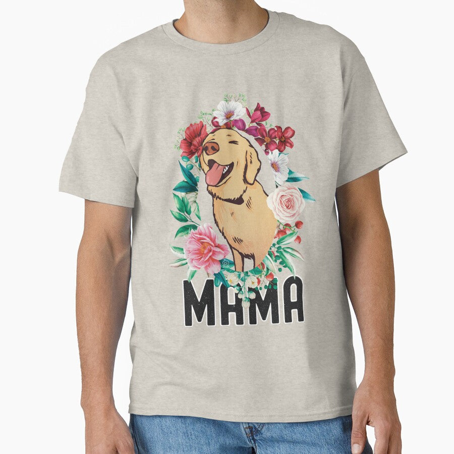 Mama! Floral Mom shirt, Golden retriever mom shirt by Golden Turtle Studio Hoodie, Sweatshirt | BlankRebels.com (Image 1)