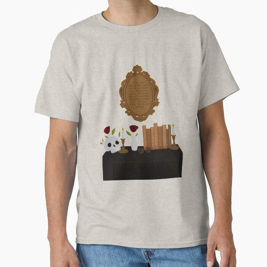 Dark Academia The Secret History Quote Print Drawing Illustration by BooksAndFlowers T-Shirts, Hoodie, Sweatshirt (Image 1)