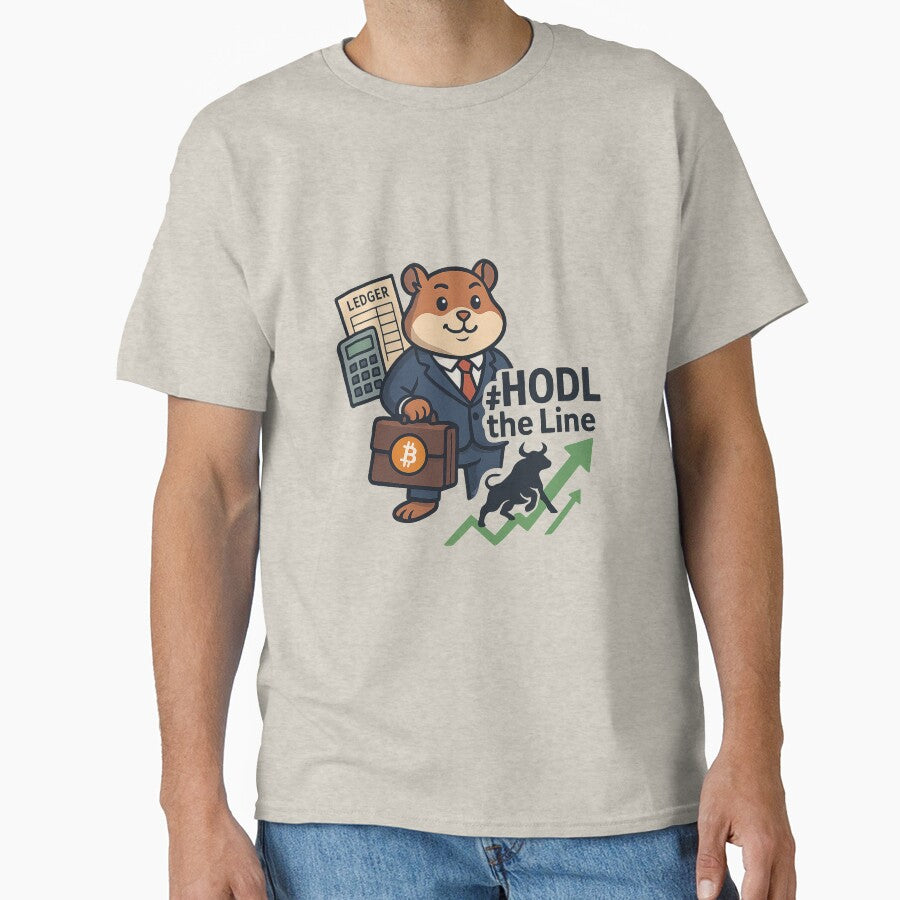 Bullish Bitcoin Hamster | #HODL the Line Crypto Sticker by Nara8 T-Shirts, Hoodie, Sweatshirt | BlankRebels.com (Image 1)