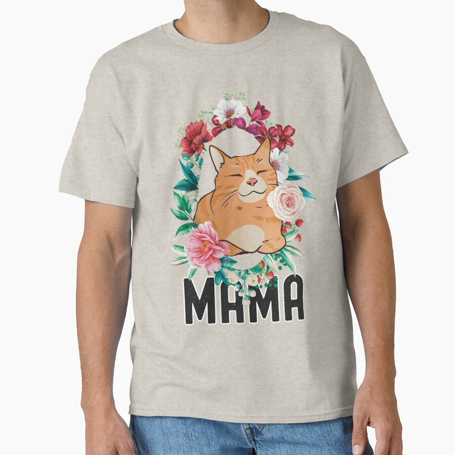 Mama! Floral Mom shirt, Cat mom shirt, Cat lover gift by Golden Turtle Studio Hoodie, Sweatshirt | BlankRebels.com (Image 1)