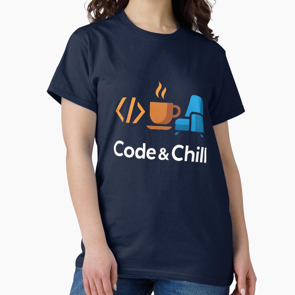 Code & Chill – Minimal Tech Badge Tee/Hoodie by TONSNAP Sweatshirt | BlankRebels.com (Image 2)