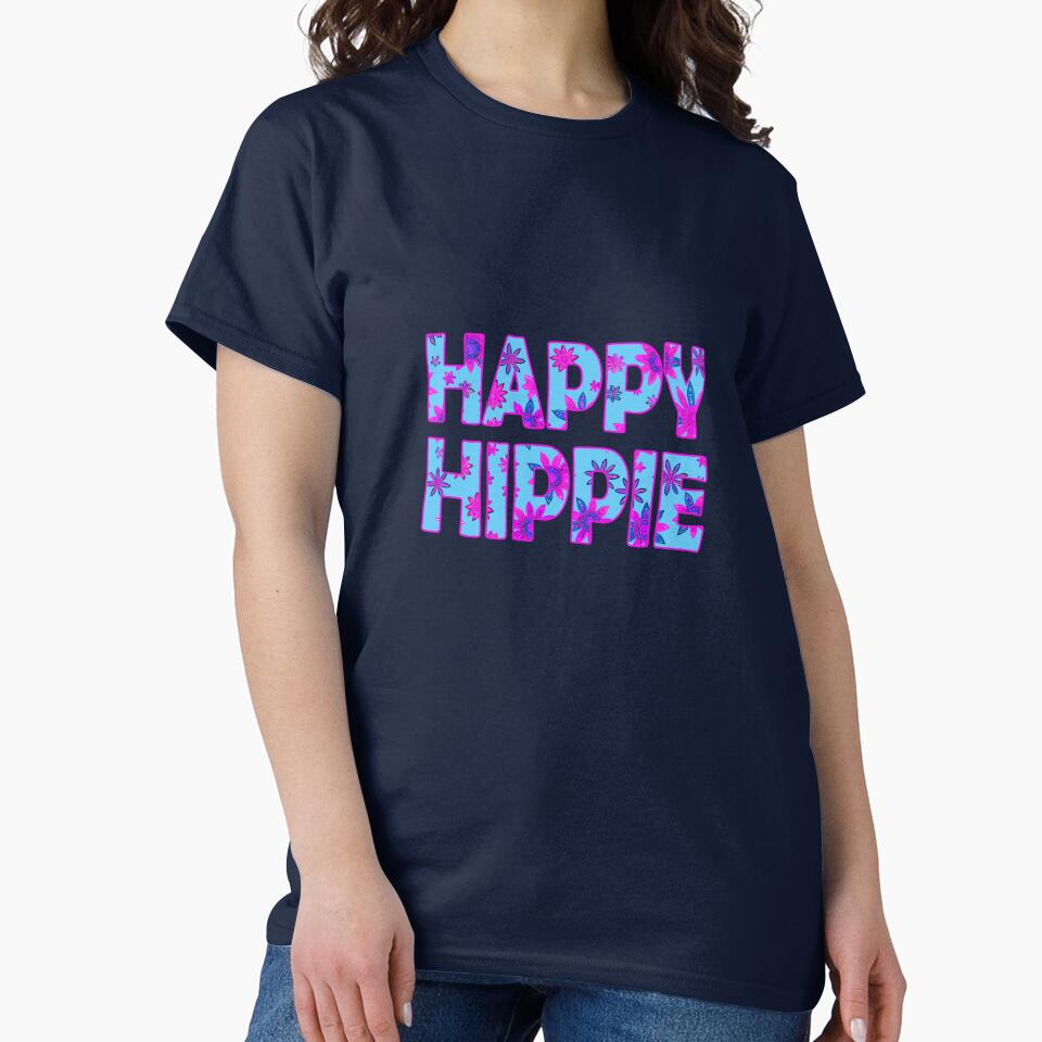 Happy Hippie Words Flower Power Free Spirit Hippie Vibes 1 of 4 by Beachy T-Shirts, Hoodie, Sweatshirt (Image 2)