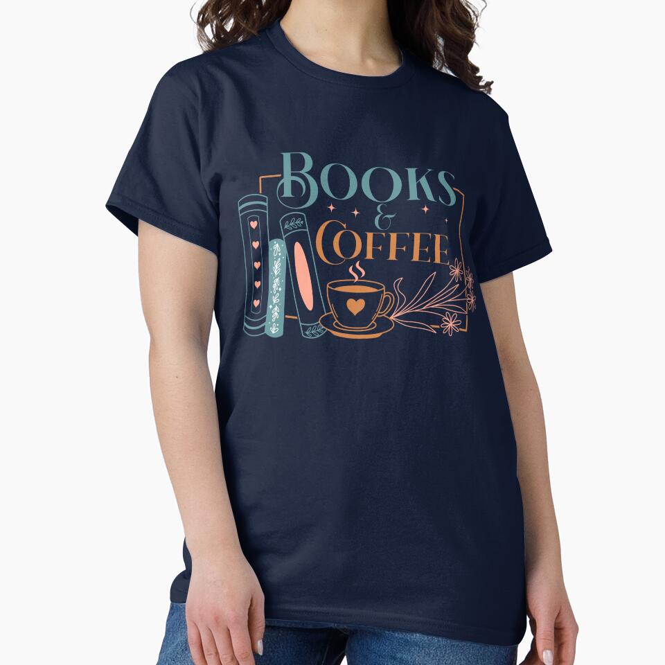 Books and Coffee by Acim0 T-Shirts, Hoodie, Sweatshirt | BlankRebels.com (Image 2)