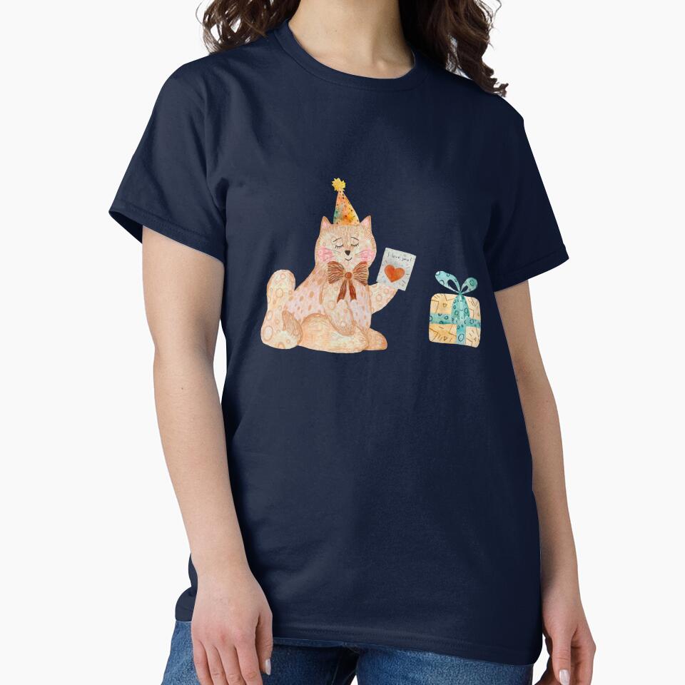 Cat Toy Card Love Textured Watercolor Green Yana Mustafina Boho Soulful T-Shirts, Hoodie, Sweatshirt