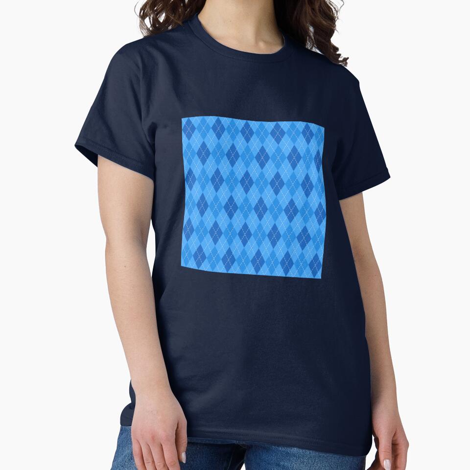 Blue Argyle Geometric Pattern by CHERRY--SHOP T-Shirts, Hoodie, Sweatshirt | BlankRebels.com (Image 2)