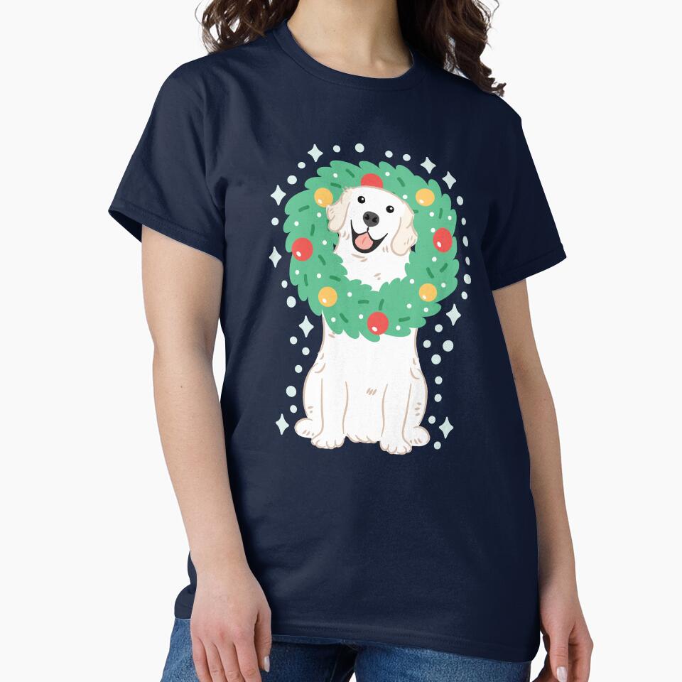 White Golden Retriever Merry Christmas! by Lulupainting T-Shirts, Hoodie, Sweatshirt | BlankRebels.com (Image 2)