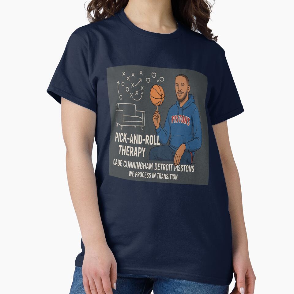 Pick-and-Roll Therapy — Cade Cunningham Detroit Hoops Art by POD DYNASTY T-Shirts, Hoodie, Sweatshirt (Image 2)
