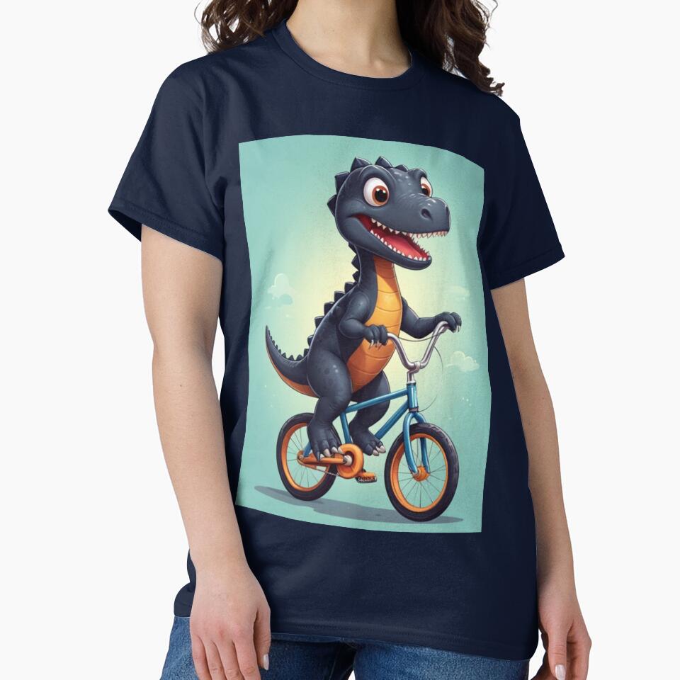 black Dino on bike by KIDS-PRINTS T-Shirts, Hoodie, Sweatshirt | BlankRebels.com (Image 2)