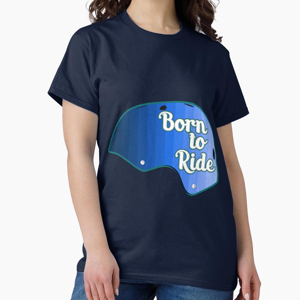 Skateboard Helmet Born Ride Solid Blue Gradient T-Shirts, Hoodie, Sweatshirt