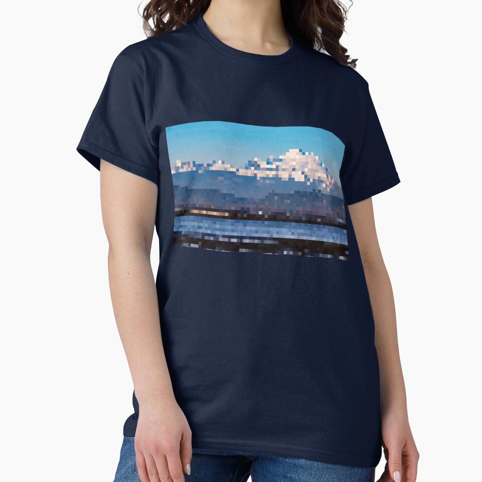 Pixelated Distant Mountain Range by Potato Quality Prints T-Shirts, Hoodie, Sweatshirt | BlankRebels.com (Image 2)