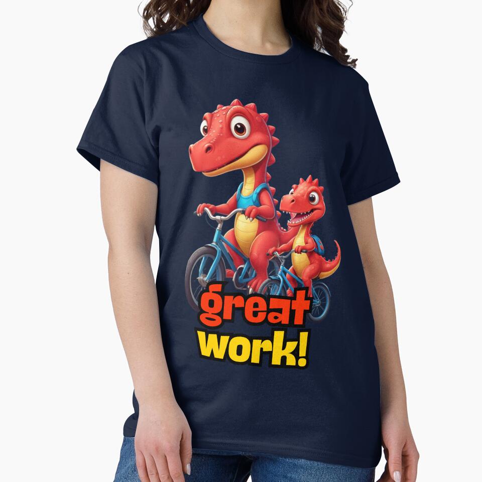 Mommy dinosaur and baby dinosaur on a bicycle by KIDS-PRINTS T-Shirts, Hoodie, Sweatshirt | BlankRebels.com (Image 2)
