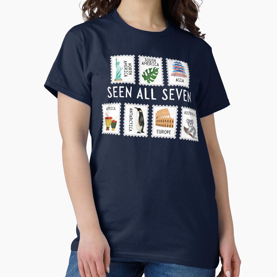 Seven Continents Seen All Seven Postage Stamps T-Shirts, Hoodie, Sweatshirt