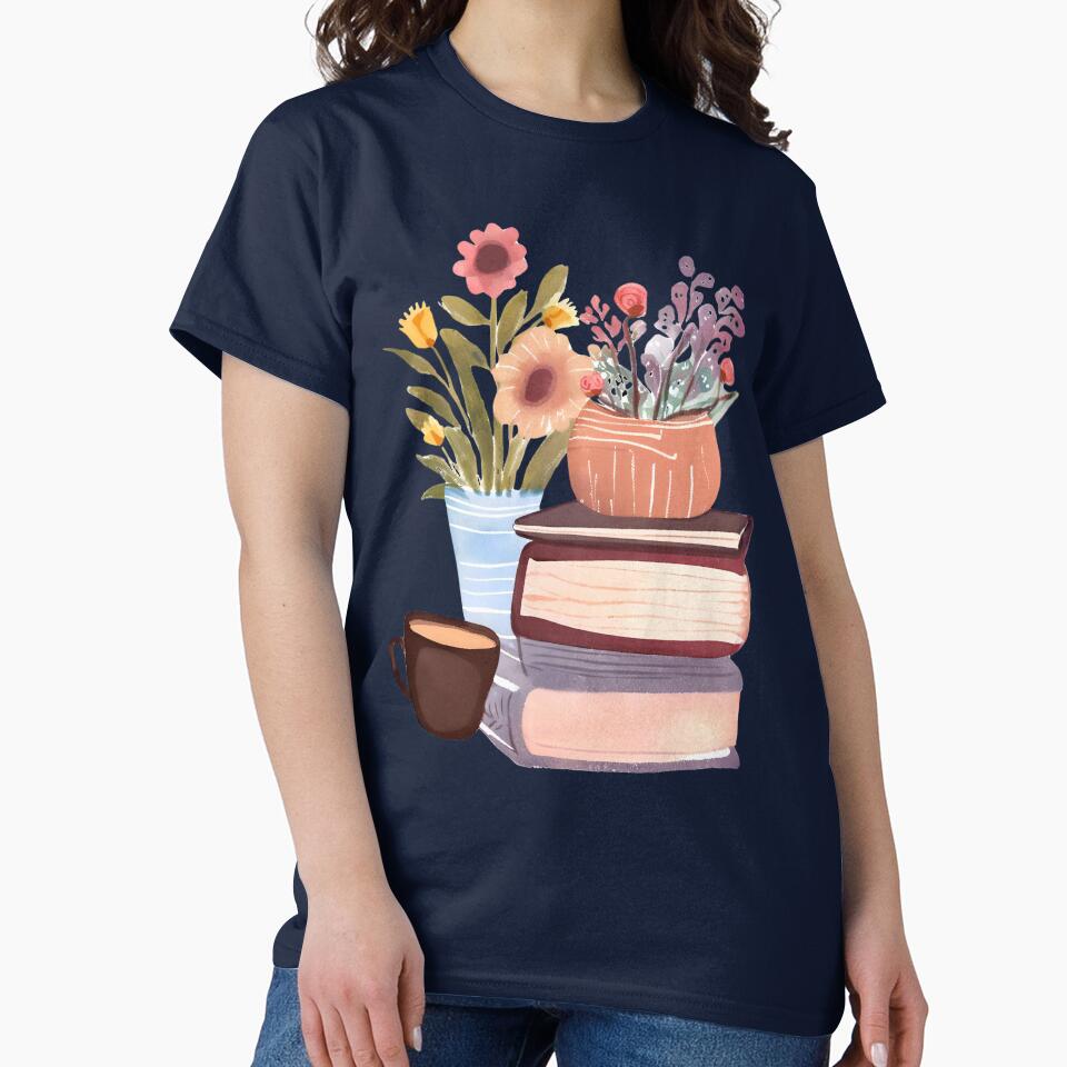 Books and Coffee and Flowers by FarmOfCuties T-Shirts, Hoodie, Sweatshirt | BlankRebels.com (Image 2)