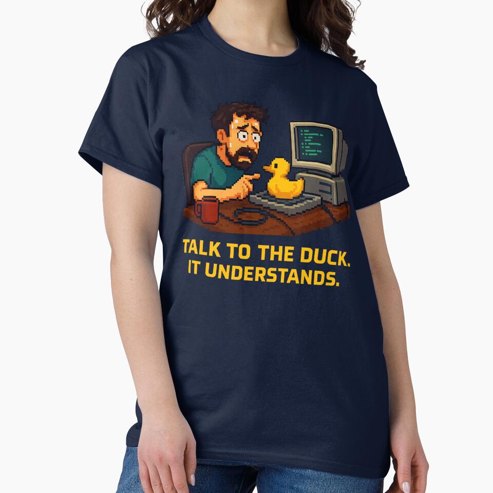 Talk to the Duck – Debugging Desperation Pixel Art by pixellifestyle T-Shirts, Hoodie, Sweatshirt | BlankRebels.com (Image 2)