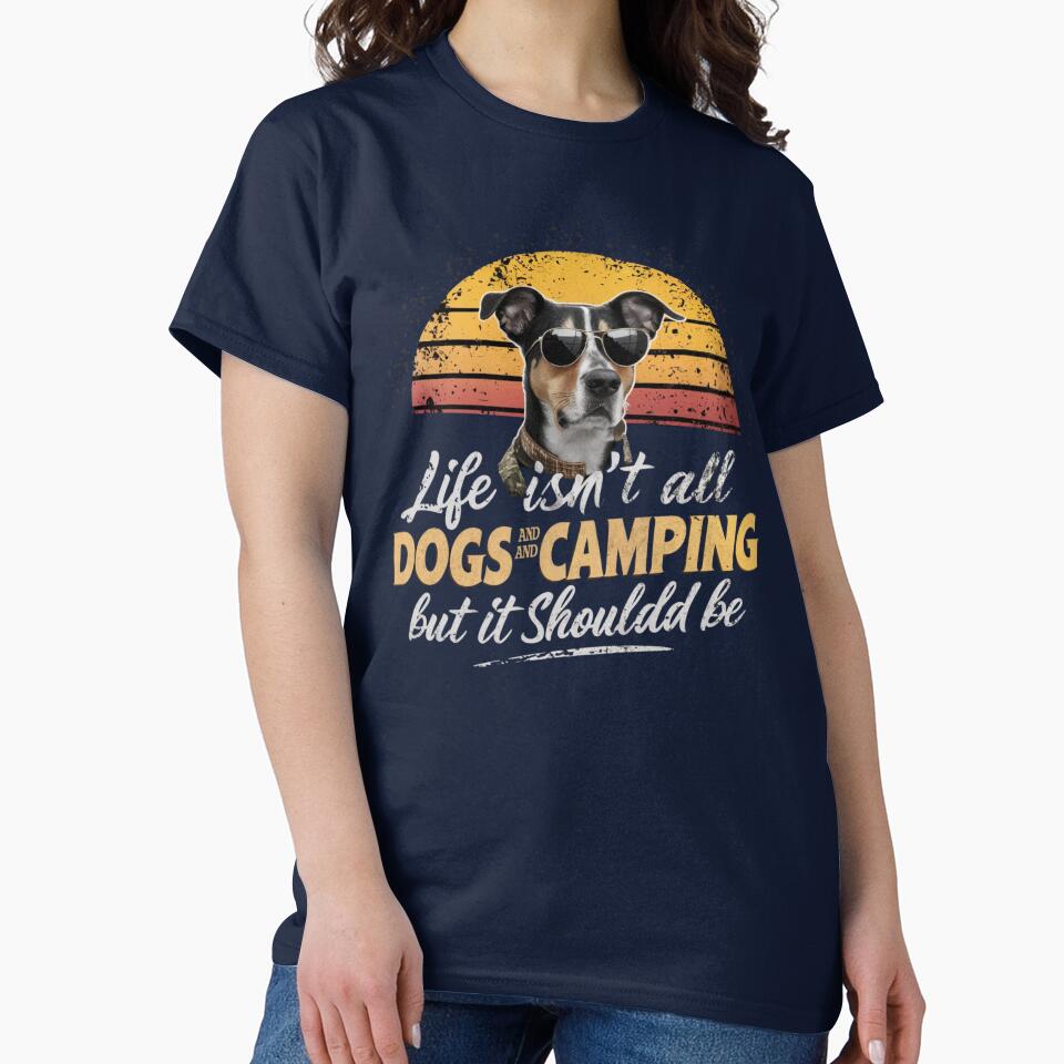 Funny Dogs and Camping, Cute Dog Lover Camp, Dog Mom and Camper Vintage by Creatiforge T-Shirts, Hoodie, Sweatshirt (Image 2)