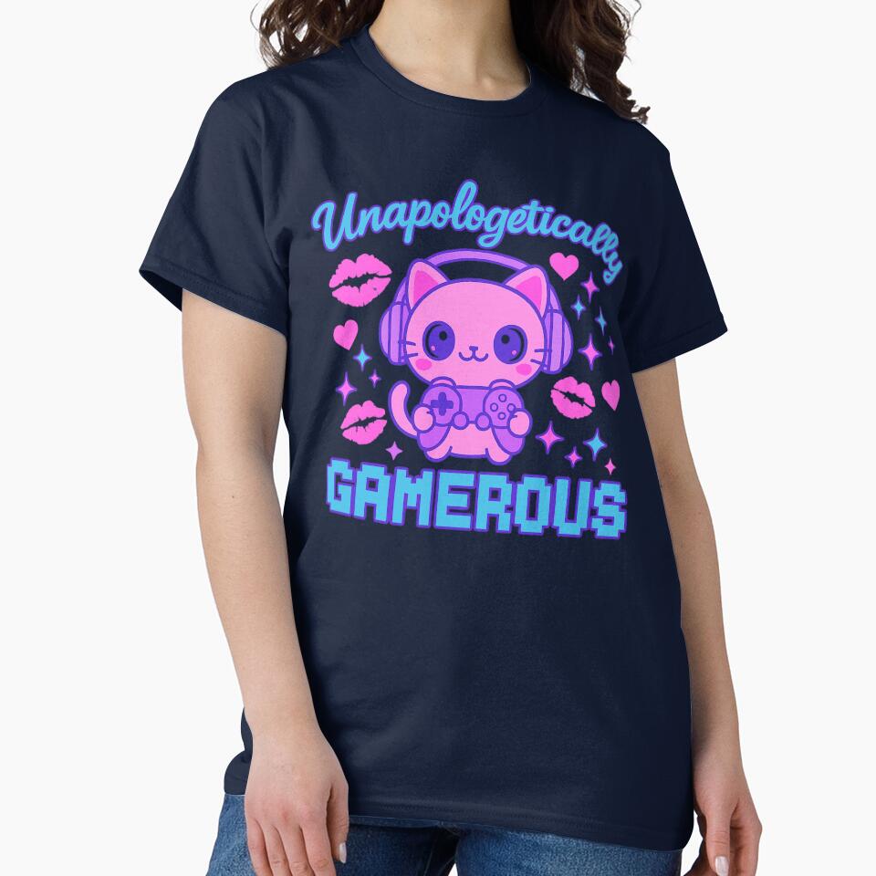 Unapologetically Gamerous – Cute Gamer Cat Girl Aesthetic by Threadfellas702 T-Shirts, Hoodie, Sweatshirt (Image 2)