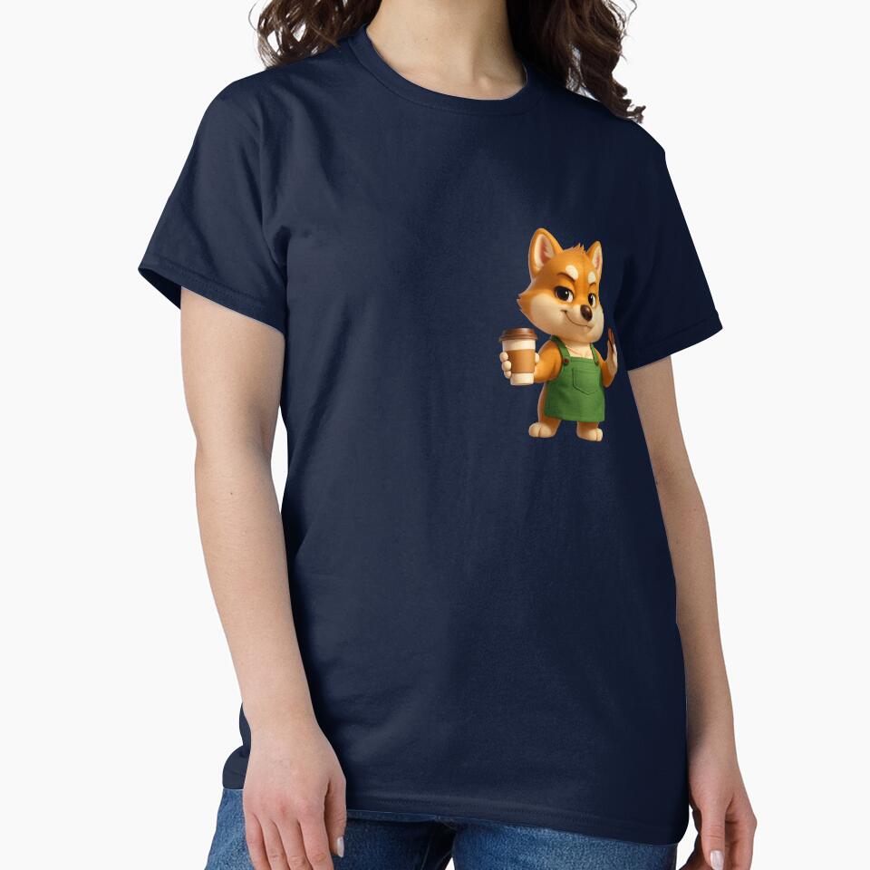 Sassy Shiba Barista T-Shirt – Cute Dog Coffee Apparel by MarandSviet Hoodie, Sweatshirt | BlankRebels.com (Image 2)