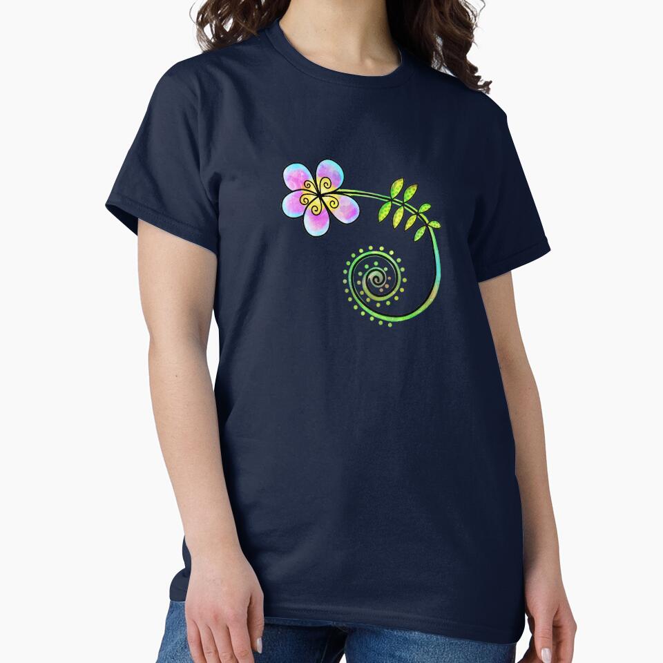 Hand Drawn Doodle Watercolor Flowers by GeeHanz T-Shirts, Hoodie, Sweatshirt | BlankRebels.com (Image 2)