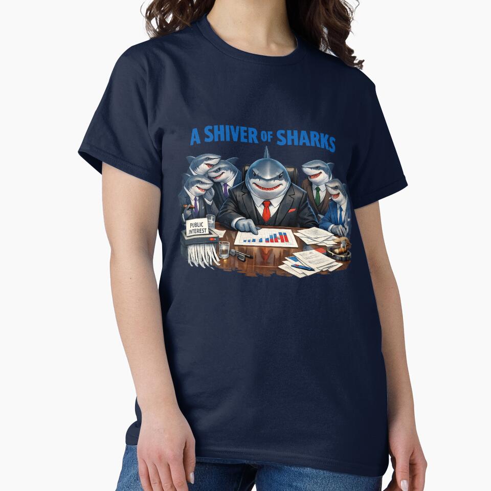 A Shiver of Sharks – Corporate Animal Energy Satire by SnarkleCo T-Shirts, Hoodie, Sweatshirt | BlankRebels.com (Image 2)