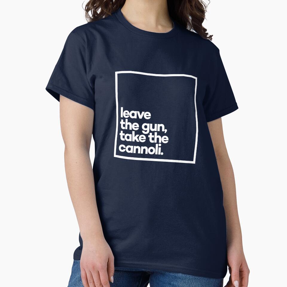Leave the gun, take the cannoli Minimal White Typography by meeneemal T-Shirts, Hoodie, Sweatshirt (Image 2)