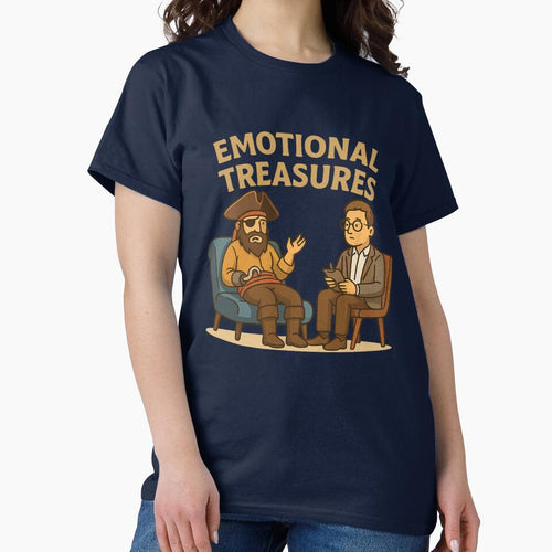 "Funny Pirate at Therapy – Hilarious Counseling Session Meme T-Shirt by WackyWardrobeCo