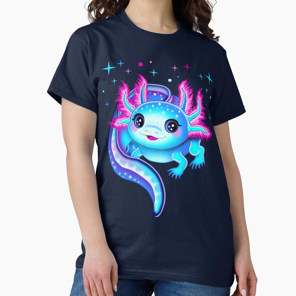 Cute Axolotl Galaxy Starry Sky by LESSILU T-Shirts, Hoodie, Sweatshirt | BlankRebels.com (Image 2)