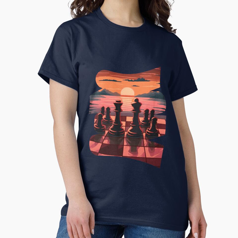 chess retro sunset, chess club, chess game, chess, chess lover, retro sunset, by KesDesigns ⭐⭐⭐⭐⭐ T-Shirts,... (Image 2)