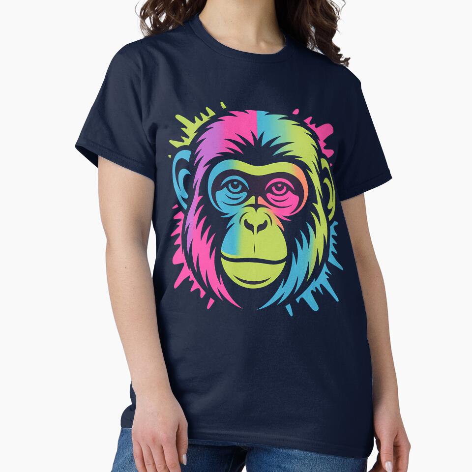 Neon Ape Illustration Streetwear Monkey Design by ElizabethNoer T-Shirts, Hoodie, Sweatshirt | BlankRebels.com (Image 2)