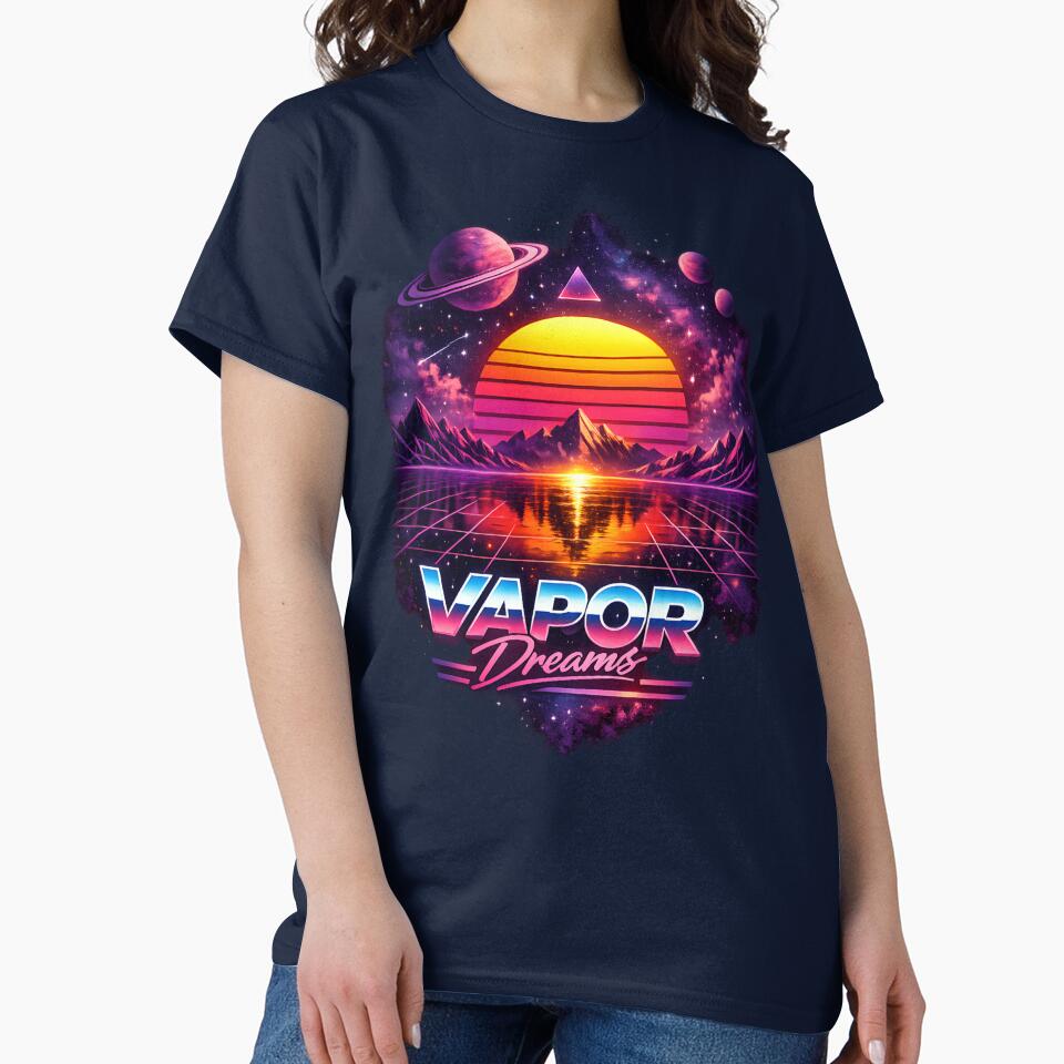 Vapor Dreams – Retro Neon Sunset by idodo360 T-Shirts, Hoodie, Sweatshirt | BlankRebels.com (Image 2)