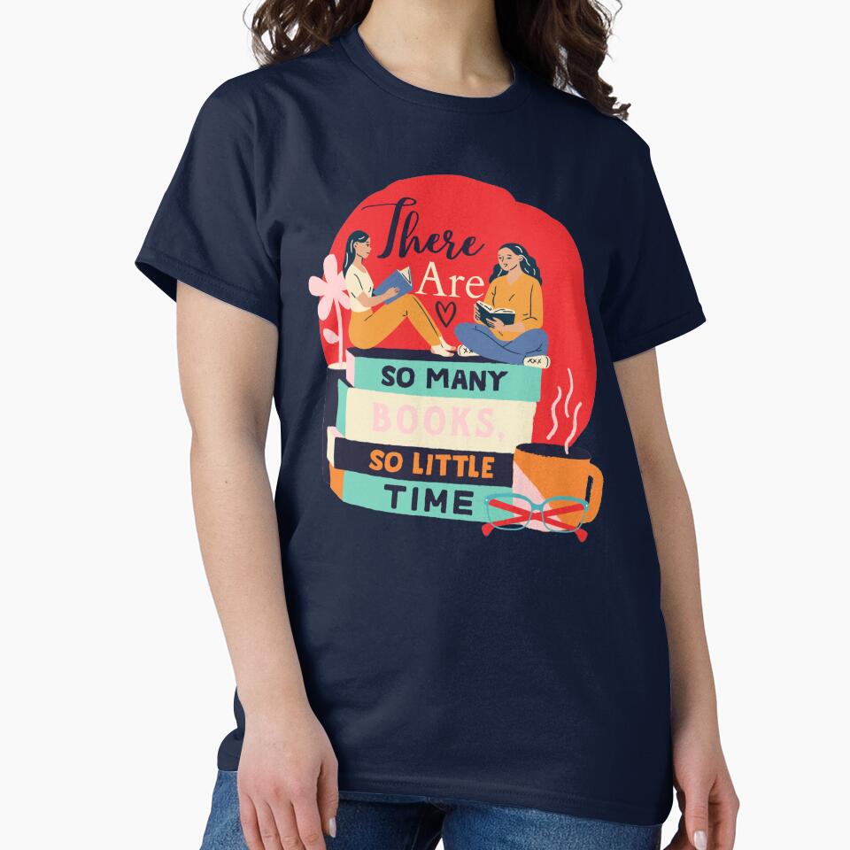 Red There are so many books so little time by Dollfacedesign T-Shirts, Hoodie, Sweatshirt | BlankRebels.com (Image 2)