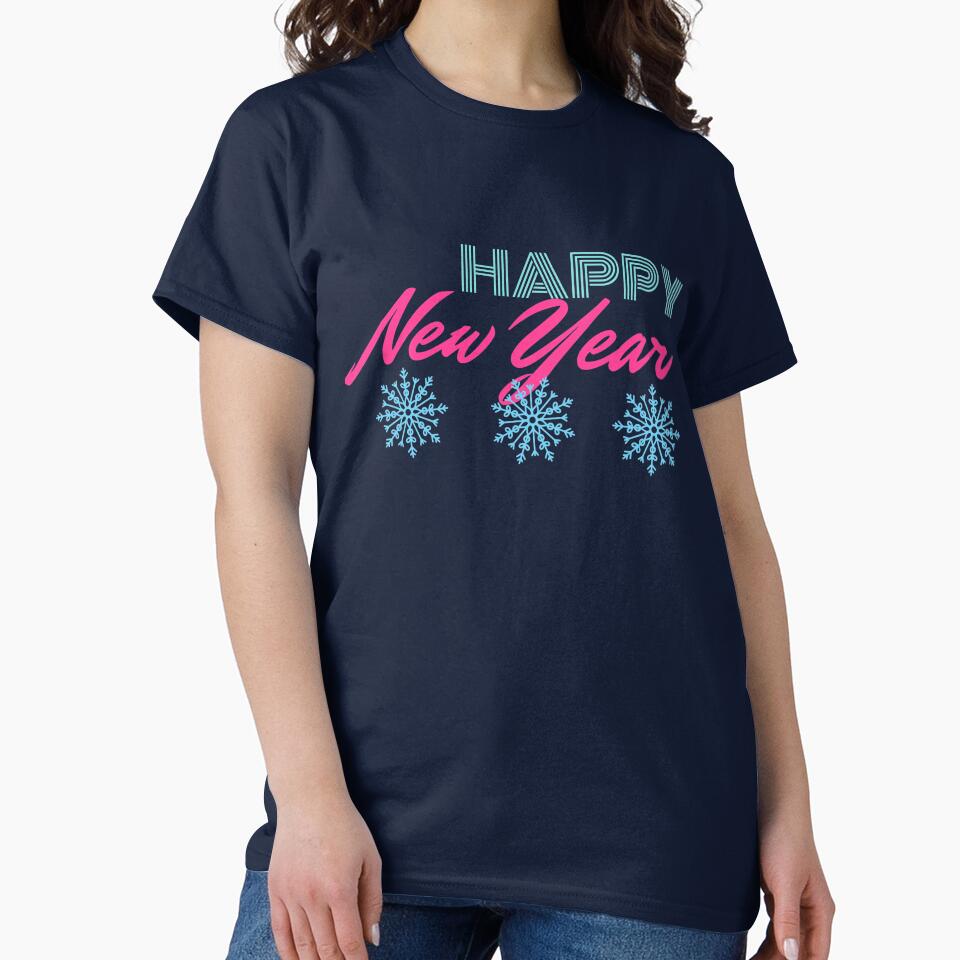 Happy New Year Snowflakes Disco Colors by trendingatees T-Shirts, Hoodie, Sweatshirt | BlankRebels.com (Image 2)