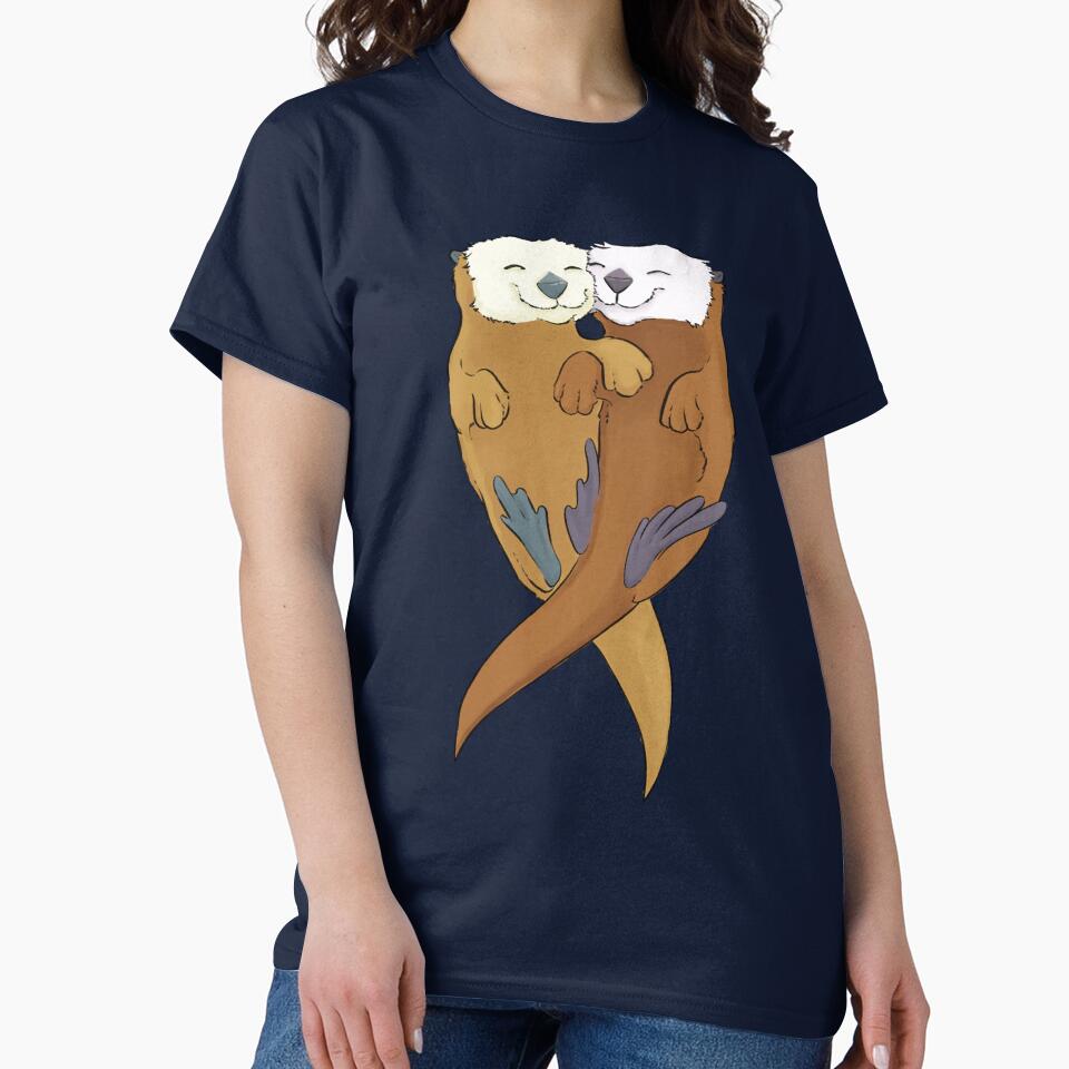 Snuggle Otters Holding Hands by Casey Wilkinson T-Shirts, Hoodie, Sweatshirt | BlankRebels.com (Image 2)