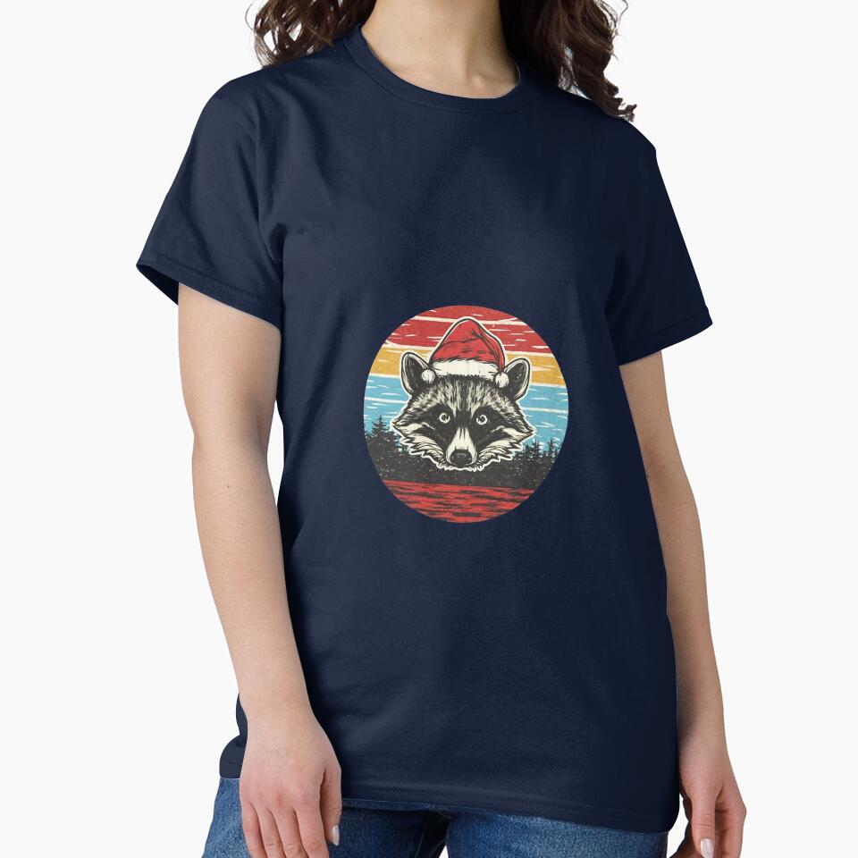 Funny Christmas Raccoon Sunset for Raccoon Lovers by SwanAndStone T-Shirts, Hoodie, Sweatshirt | BlankRebels.com (Image 2)