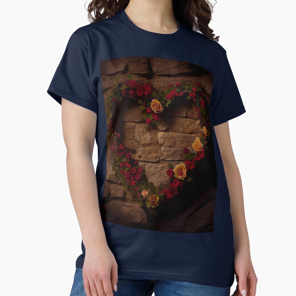 Copy of floral heart ring design on a stone wall 4 both vintage and modern floral wallpaper background new for... (Image 2)