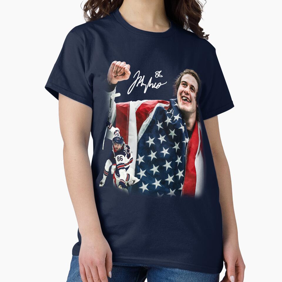 Jack Hughes USA Olympic Gold Medal Hockey by issacsage T-Shirts, Hoodie, Sweatshirt | BlankRebels.com (Image 2)