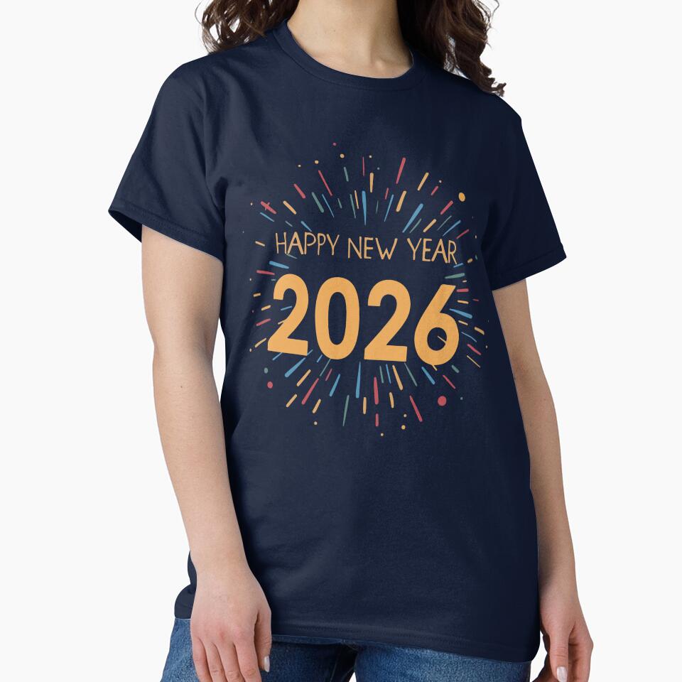 Happy New Year 2026 Fireworks Typography Design by DavidTeeStudio T-Shirts, Hoodie, Sweatshirt | BlankRebels.com (Image 2)