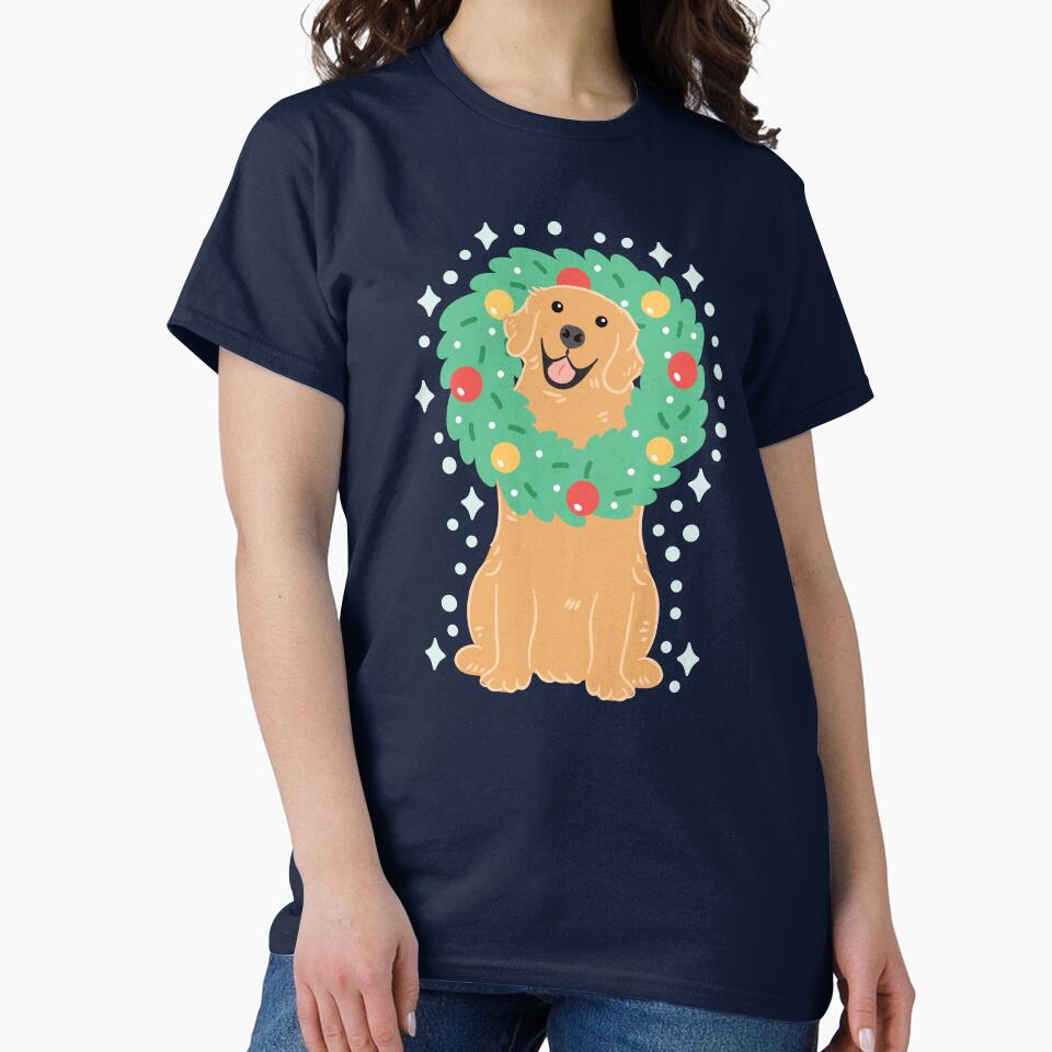 Golden Retriever Merry Christmas! by Lulupainting T-Shirts, Hoodie, Sweatshirt | BlankRebels.com (Image 2)