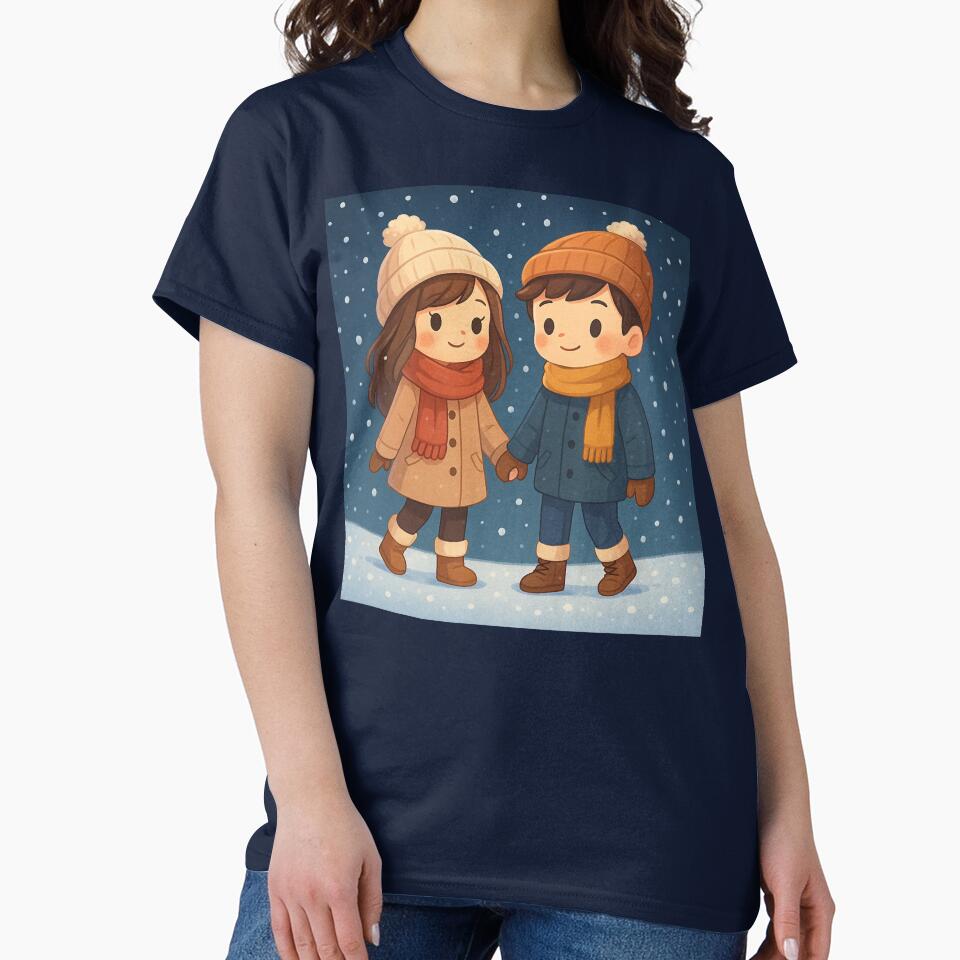 Cute Winter Couple Holding Hands by Sadia  Jannat T-Shirts, Hoodie, Sweatshirt | BlankRebels.com (Image 2)