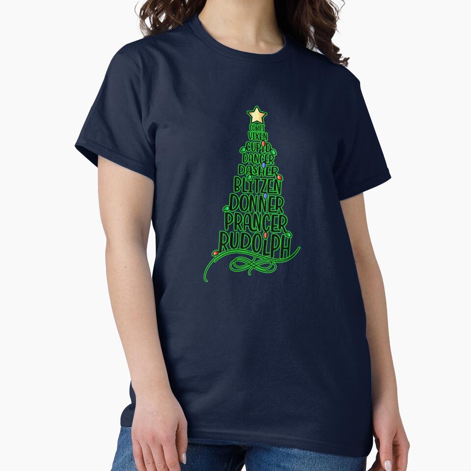 Santa's Reindeer Christmas Tree by RosieRiggs T-Shirts, Hoodie, Sweatshirt | BlankRebels.com (Image 2)