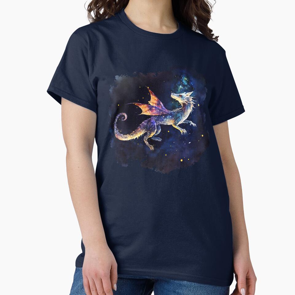 Starrry Dragon Flying in the Night Sky by MoonFoxDesign T-Shirts, Hoodie, Sweatshirt | BlankRebels.com (Image 2)