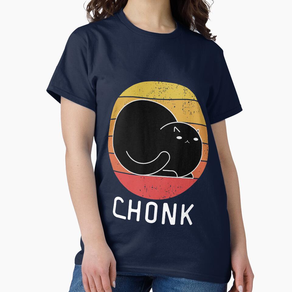 Funny Fat Cat Design Retro Vintage Chonk Cat For Cat Lovers by Kaladzishop T-Shirts, Hoodie, Sweatshirt (Image 2)