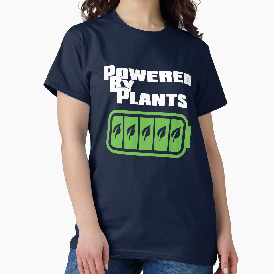 Powered by Plants Funny Vegan Design by TrndSttr T-Shirts, Hoodie, Sweatshirt | BlankRebels.com (Image 2)
