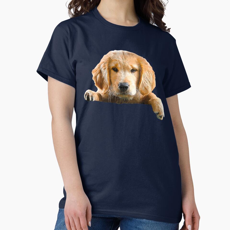 Golden retriever puppy - cute art by Elarex T-Shirts, Hoodie, Sweatshirt | BlankRebels.com (Image 2)