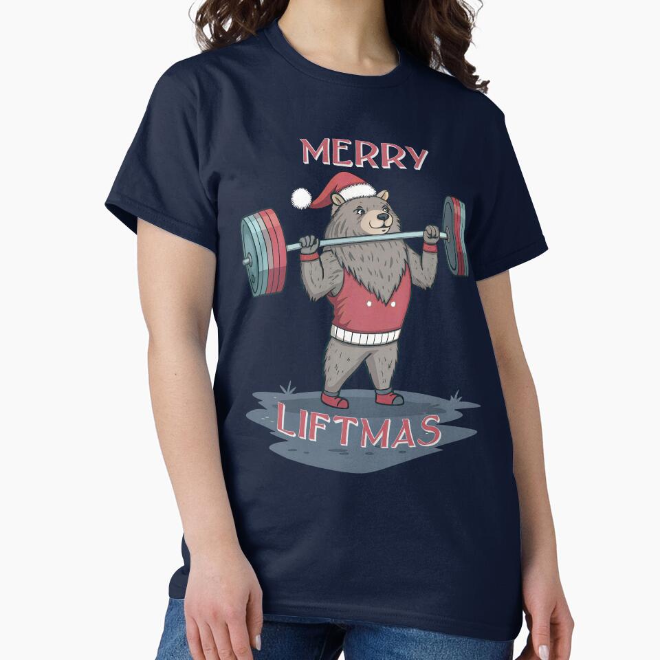 Merry Liftmas – Muscular Christmas Bear Lifting Weights by PLisasPets T-Shirts, Hoodie, Sweatshirt (Image 2)