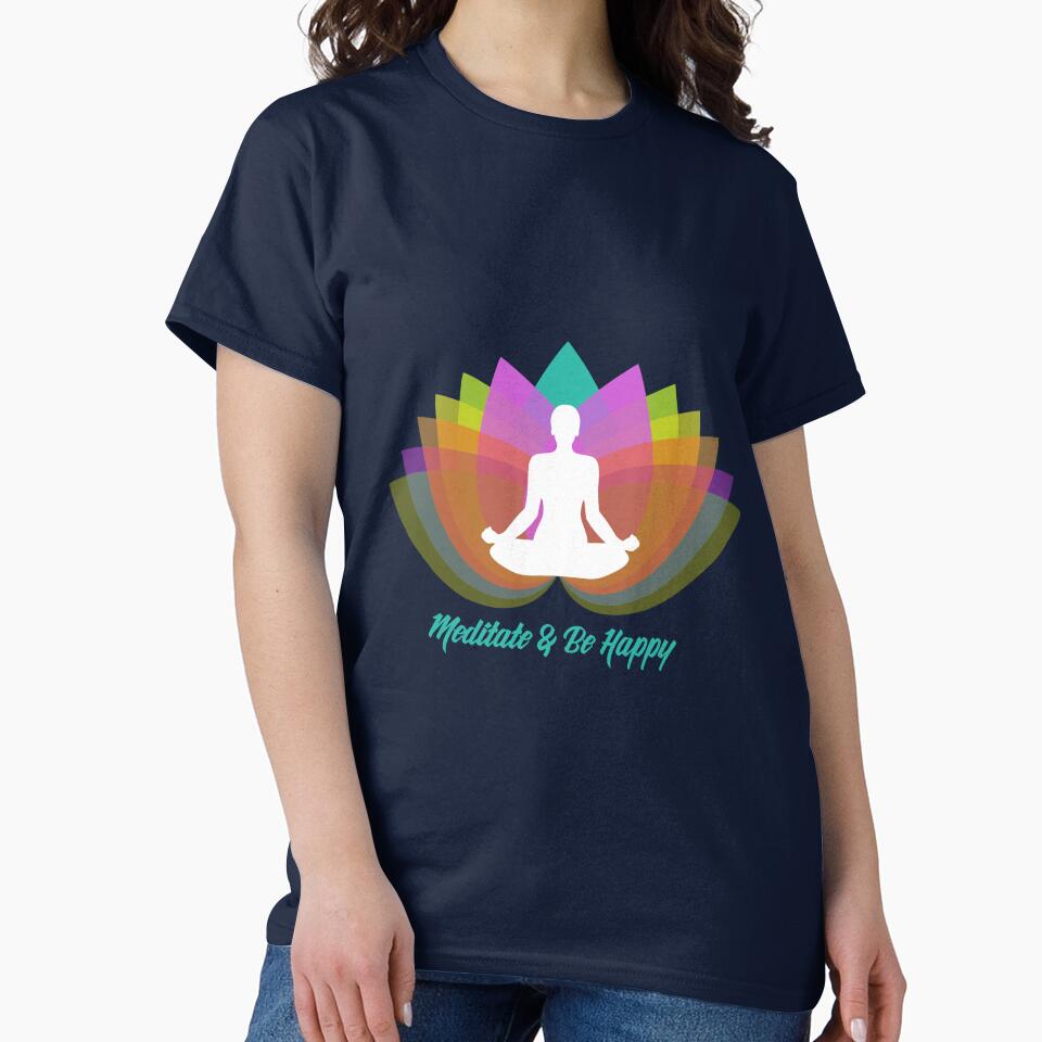 Meditate and be happy yoga by Khushi Graphics T-Shirts, Hoodie, Sweatshirt | BlankRebels.com (Image 2)