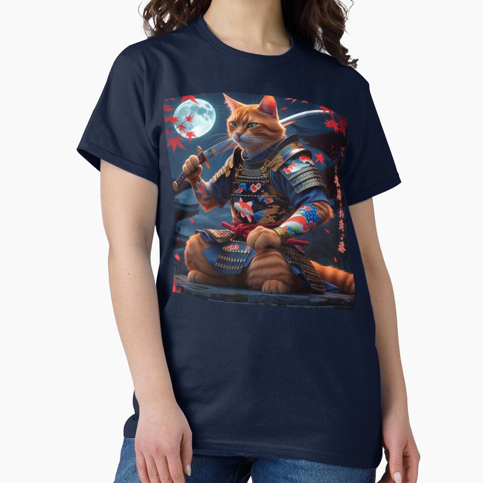Samurai Ronin Cat | Japanese Warrior Cyberpunk Cat T-shirt & Hoodie by TTCCAI Sweatshirt | BlankRebels.com (Image 2)